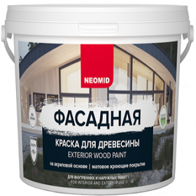 Краска Фасадная для Древесины Neomid Exterior Wood Paint 9л Прованские Травы Эластичная, Акриловая, Матовая, Кроющая для Наружных и Внутренних Работ / Неомид Профи.