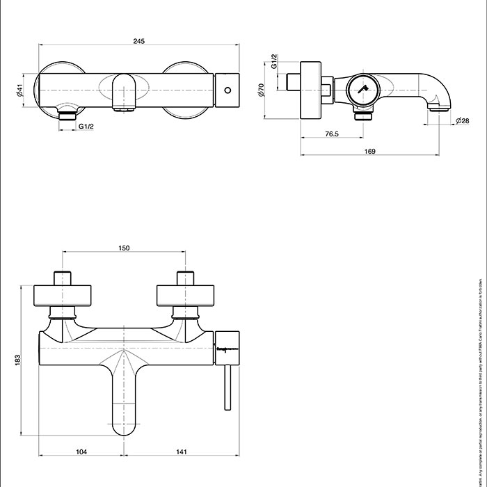 Fima carlo frattini Spillo up смеситель внешнего монтажа с изливом F3034/1N ФОТО