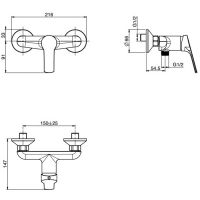 Fima carlo frattini Serie 4 Смеситель для душа внешнего монтажа без душевого комплекта F3765/1 схема 2