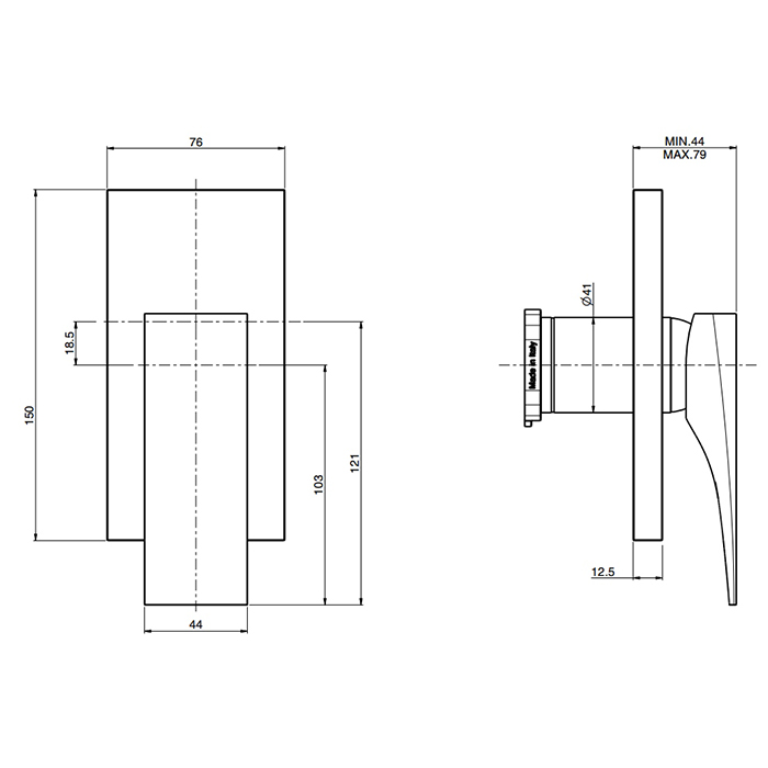 Fima carlo frattini Zeta смеситель для ванны/душа F3969E1 ФОТО