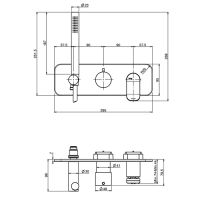 Встроенный смеситель с душевым комплектом Fima carlo frattini Flo F3819WX2 схема 2