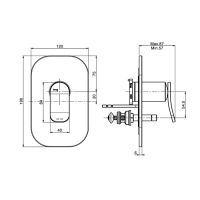 Смеситель без излива с переключателем Fima carlo frattini Flo F3809X2 схема 2 Смеситель без излива с переключателем Fima carlo frattini Flo F3809X2 схема 2