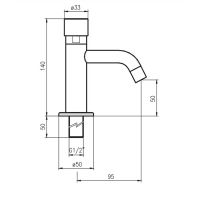 Fima carlo frattini Collettivita Самозакрывающийся вентиль смеситель для раковины F5181XS схема 2 Fima carlo frattini Collettivita Самозакрывающийся вентиль смеситель для раковины F5181XS схема 2