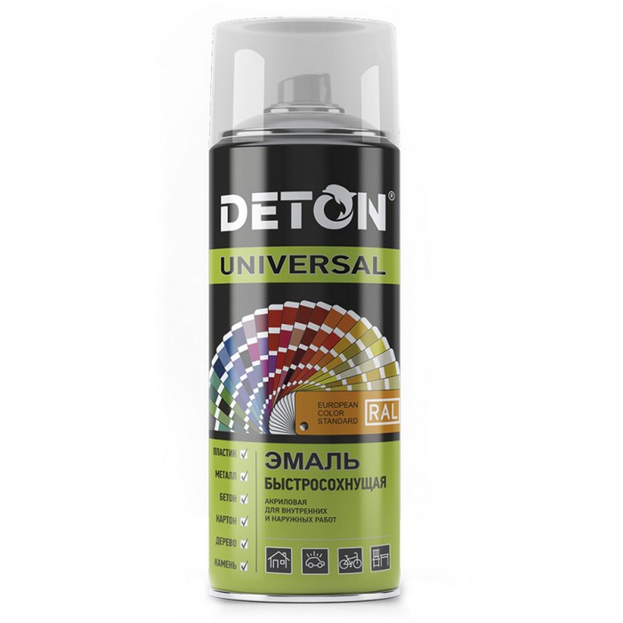 Deton RAL Автоэмаль RAL7021 черно-серая, матовая, в аэрозольном баллоне, объем 520мл.