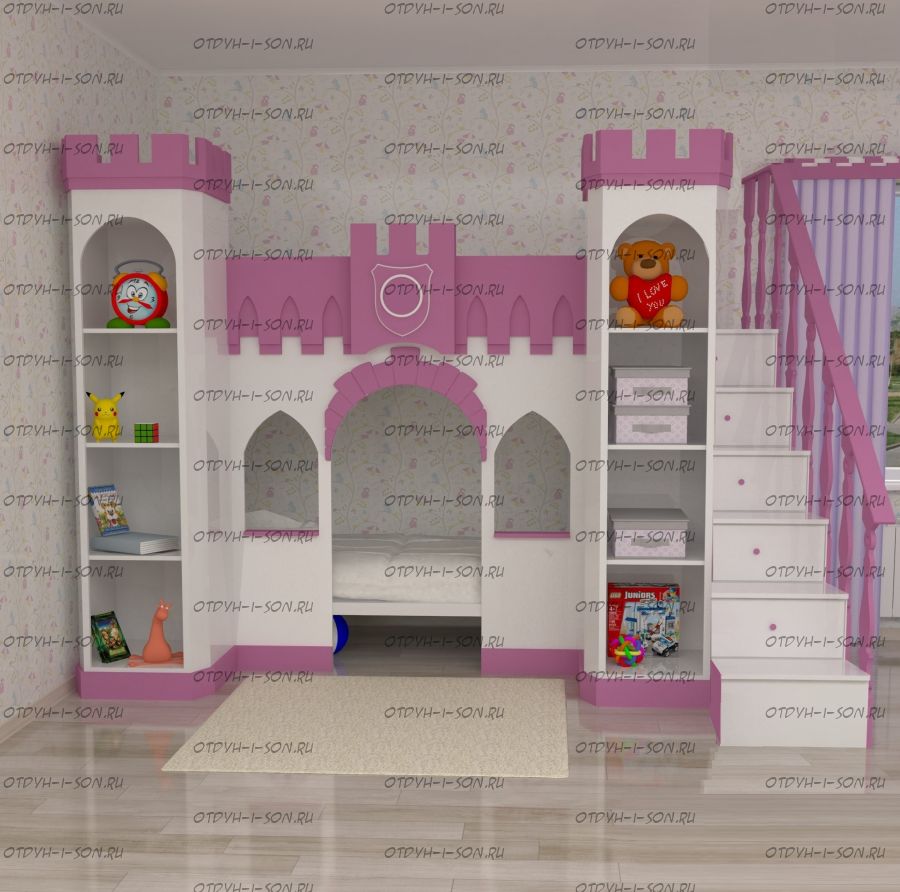 Кровать двухъярусная Принцесса Замок №7