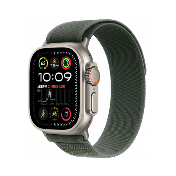 Apple Watch Ultra 2 GPS, 49mm, Natural Titanium + ремешок Trail Loop «Green»