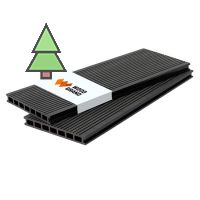 Террасная доска из МПК 200*24 мм WoodGrand цвет: Антрацит