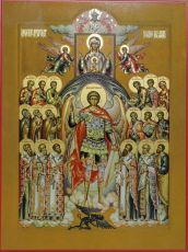 Икона Собор Архистратига Михаила (Палех)(Премиум UV-печать)