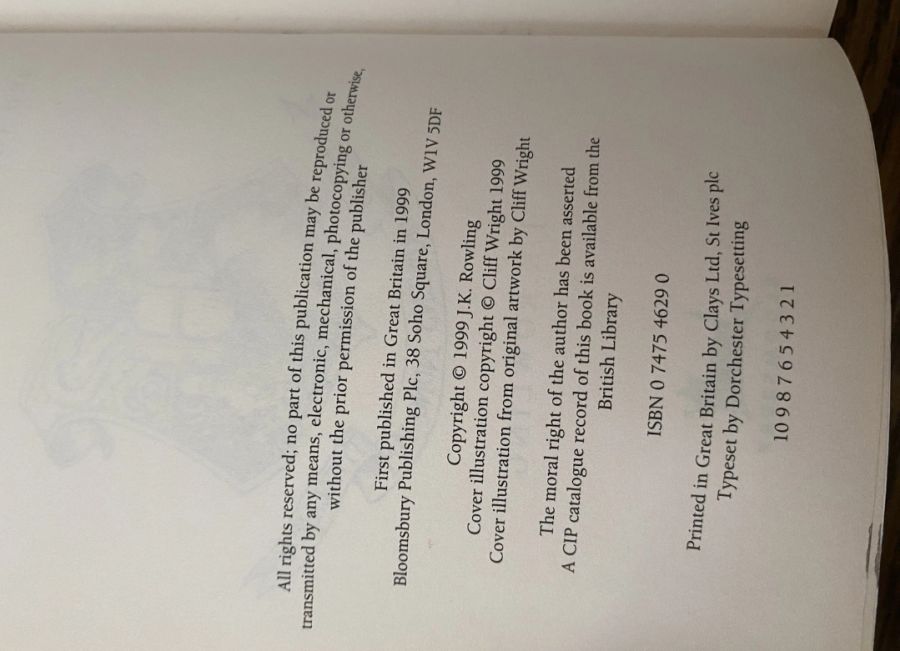 Harry Potter and the prisoner of Azkaban 1 тираж