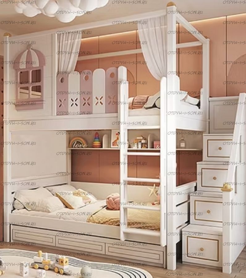 Кровать двухъярусная, Кровать-домик Sky №456