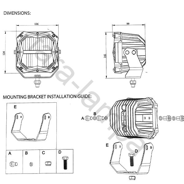Светодиодные фары диоптрические 50 ватт ближний свет с ДХО