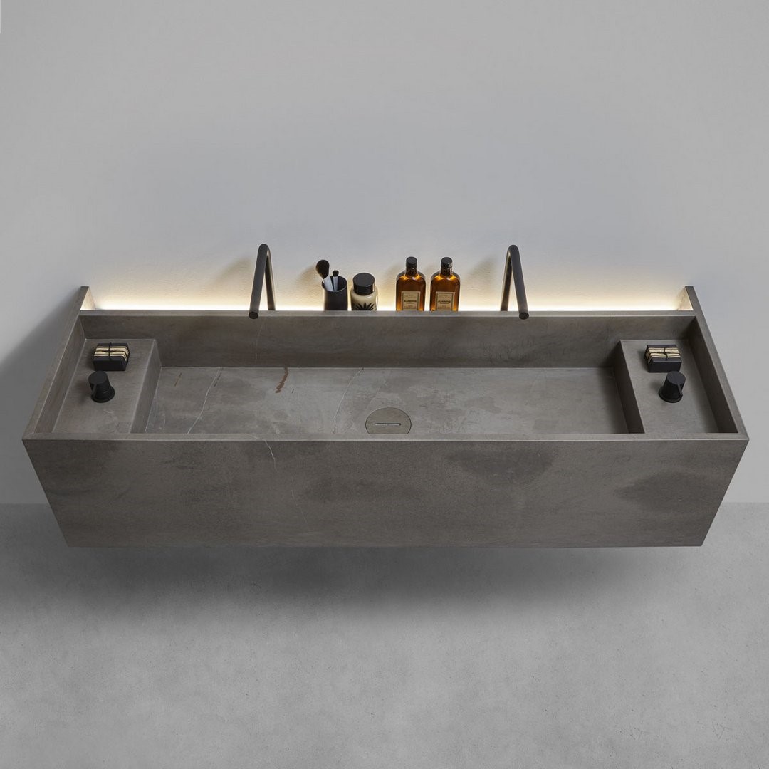 Моноблок-раковина подвесная Antonio Lupi MySTREET 144х47 MYSTRA3144 цена от 569 802 ₽ Фото Моноблок-раковина подвесная Antonio Lupi MySTREET 144х47 MYSTRA3144