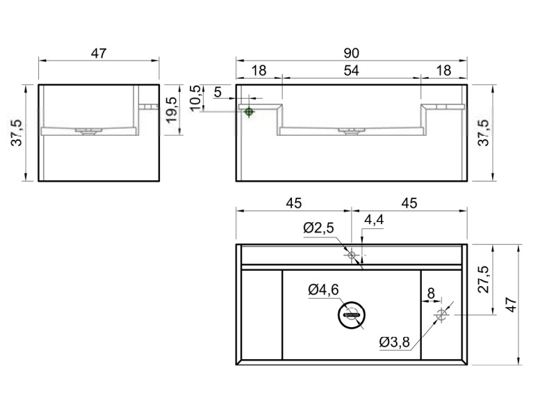 Моноблок-раковина подвесная Antonio Lupi MySTREET 90/108/126х47 MYSTRA190/MYSTRA2108/MYSTRA4126 ФОТО