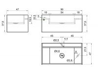 Моноблок-раковина подвесная Antonio Lupi MySTREET 90/108/126х47 MYSTRA190/MYSTRA2108/MYSTRA4126 схема 5