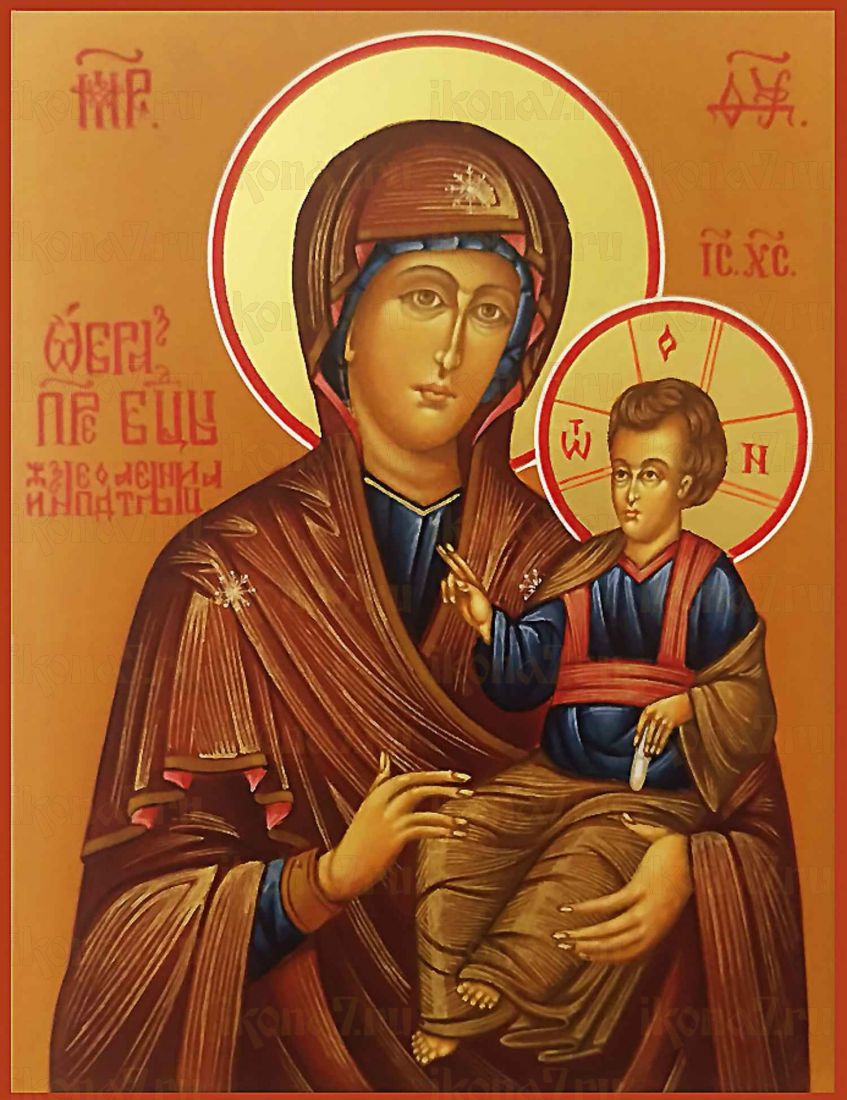 Жизнеподательница икона Божией матери (рукописная)
