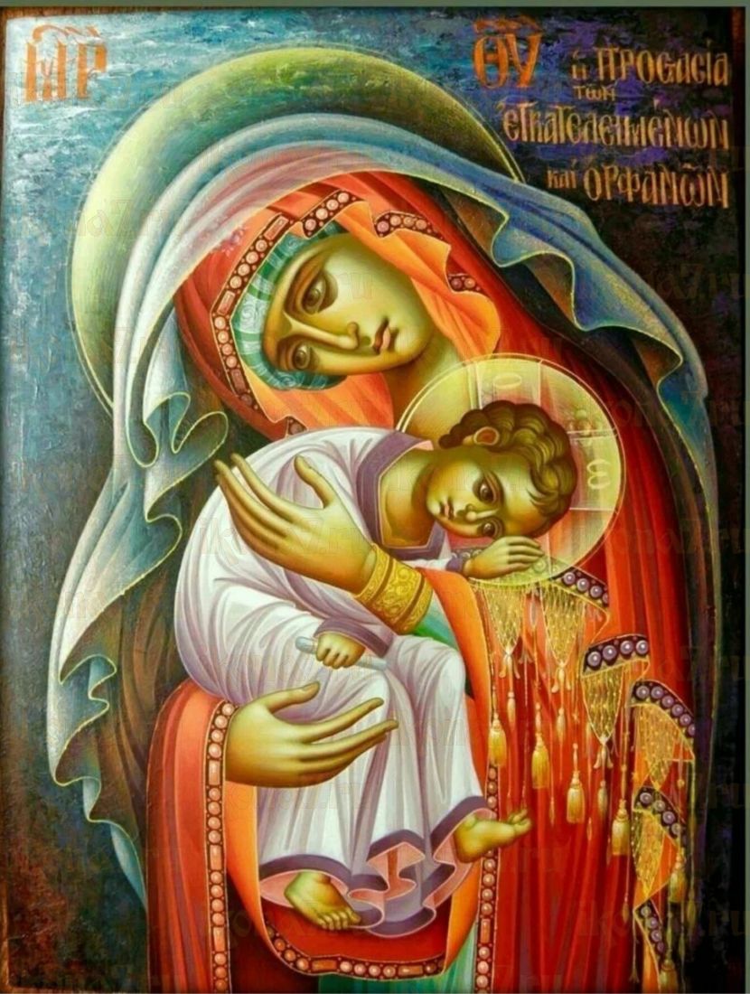 Защитница сирот и детей оставленных икона (рукописная)