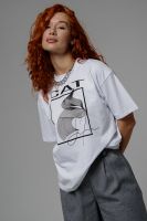 8506/1 Футболка женская оверсайз [белый+CAT]
