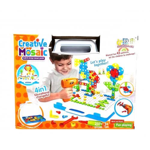 Конструктор мозаика с шуруповертом Creative Mosaic 237 деталей оптом