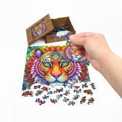 Деревянный пазл тигр