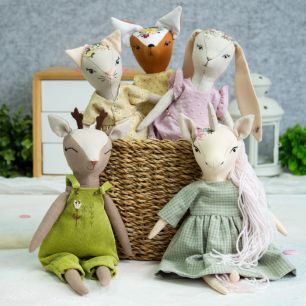 Набор для пошива текстильных игрушек - Тильда-звери с вышивкой