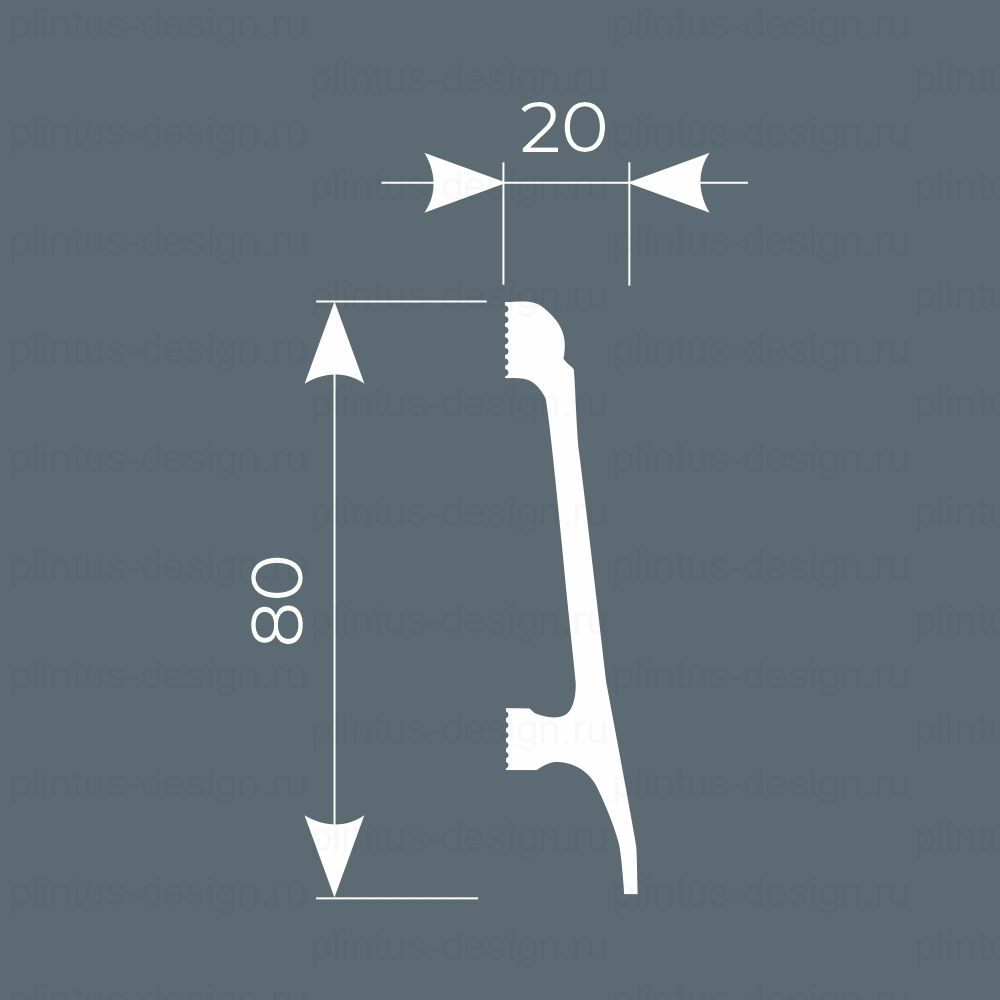 PX018 Cosca плинтус экополимер, 80х20, 2000 мм