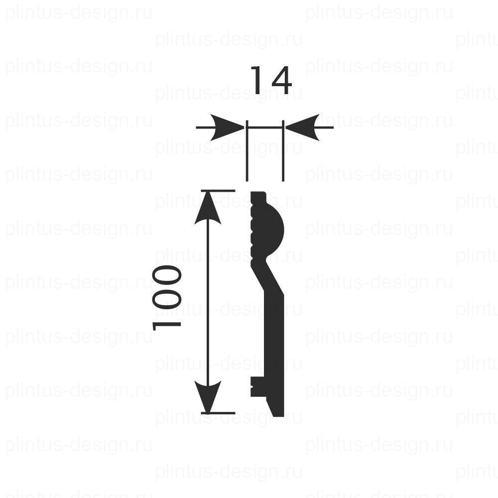 PX028 Cosca плинтус экополимер, 100х14, 2000 мм