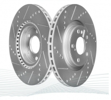 Диски тормозные передние PowerStop Evolution с насечками и перфорацией, на Ренж Ровер 5.0 Supercharged с 2010-