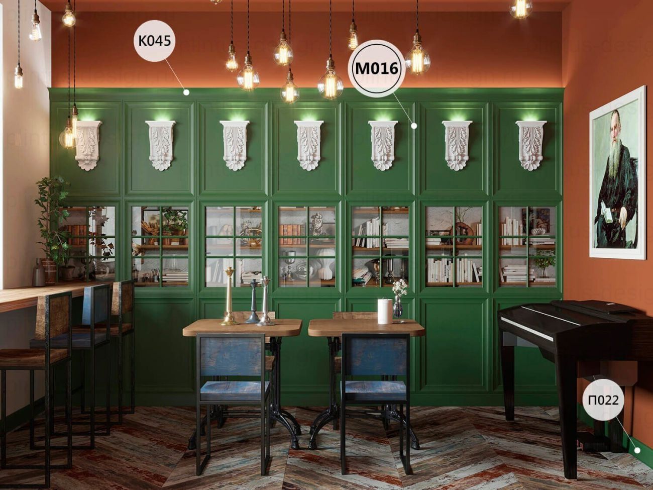 MX016 Молдинг экополимер, 64х19, 2000 мм