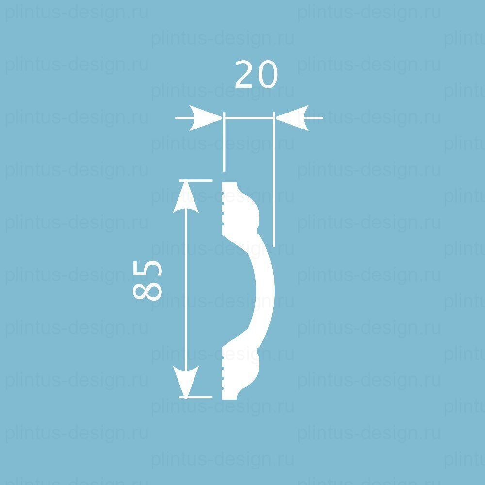 MX019 Молдинг экополимер, 85х20, 2000 мм
