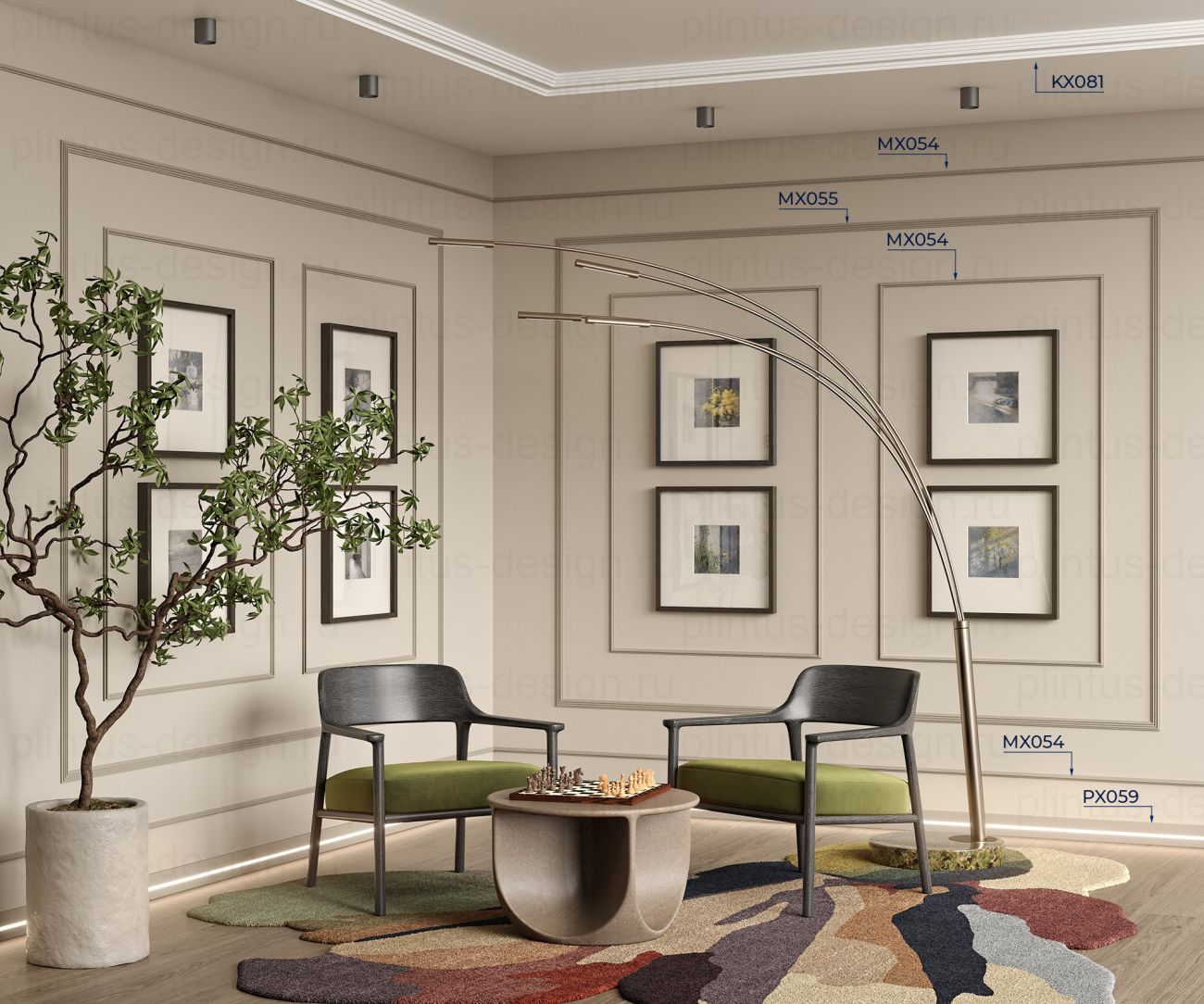 MX054 Молдинг экополимер, 18х12, 2000 мм