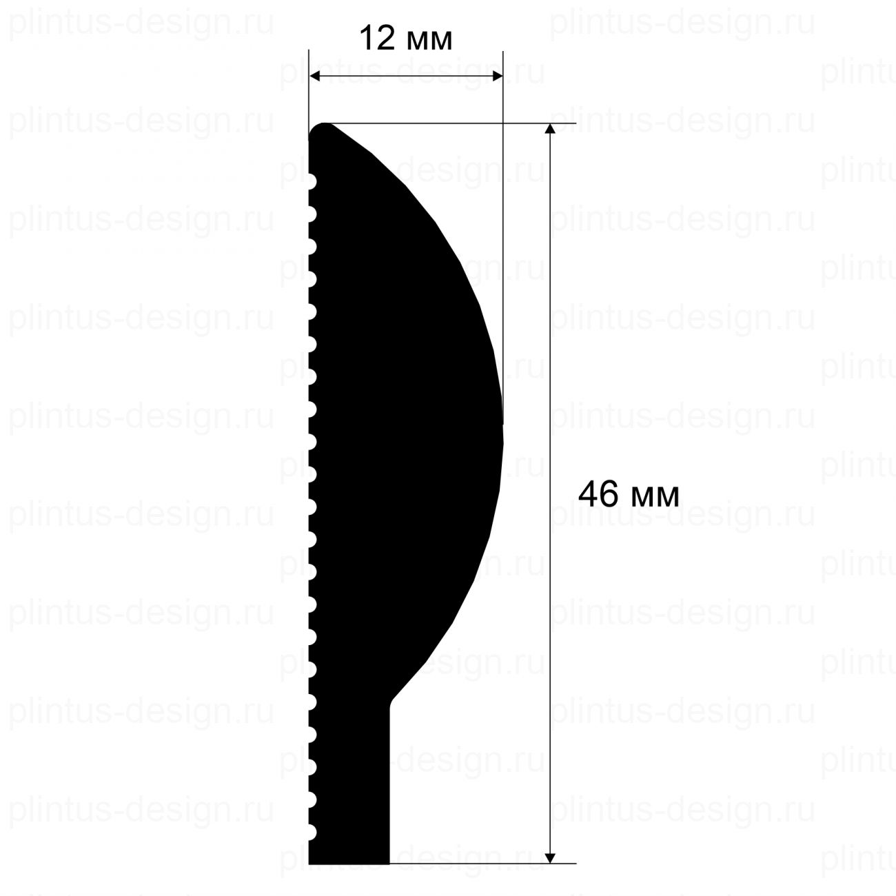 MF005 Молдинг финишный экополимер, 46х12, 2800 мм
