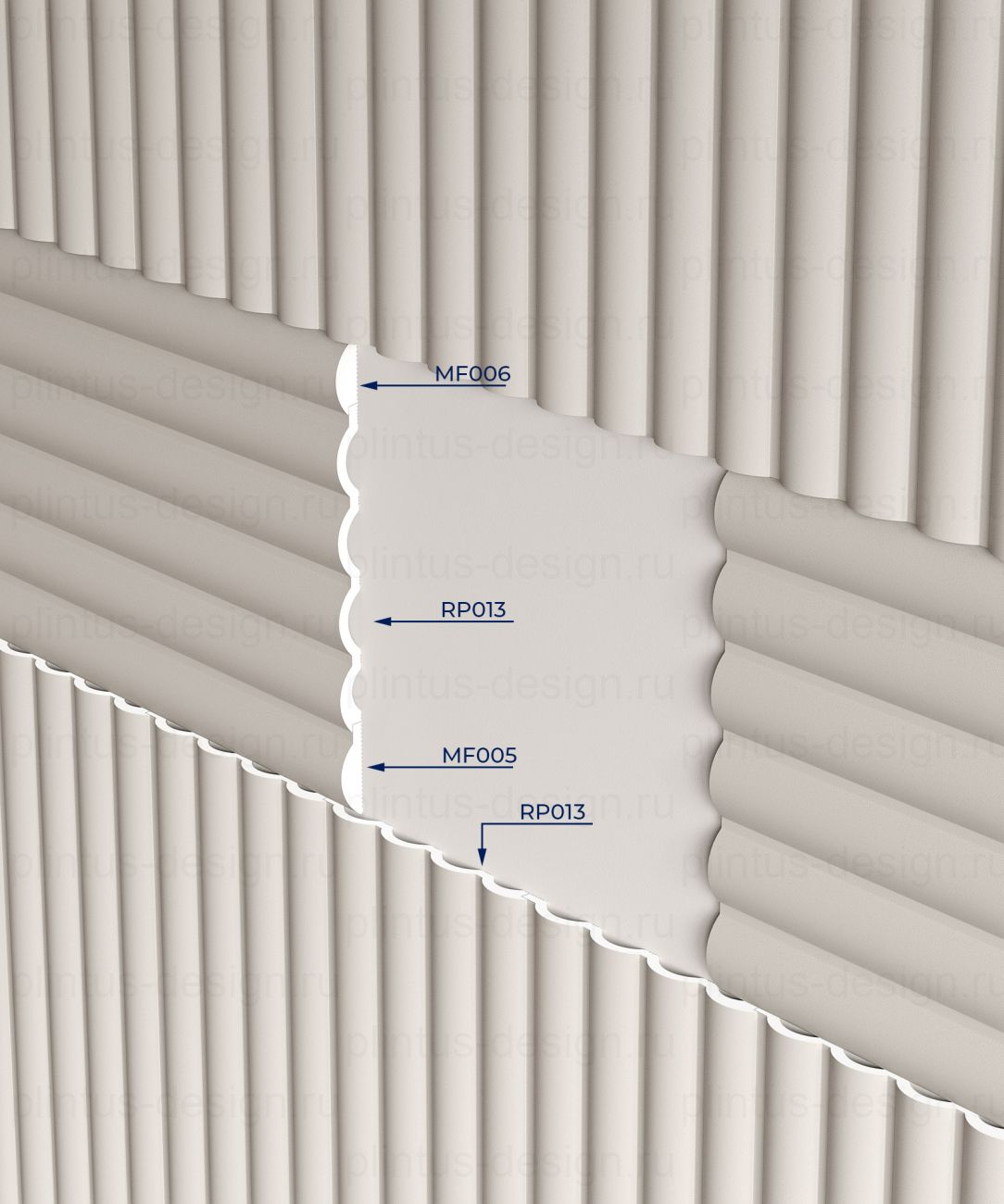 MF005 Молдинг финишный экополимер, 46х12, 2800 мм