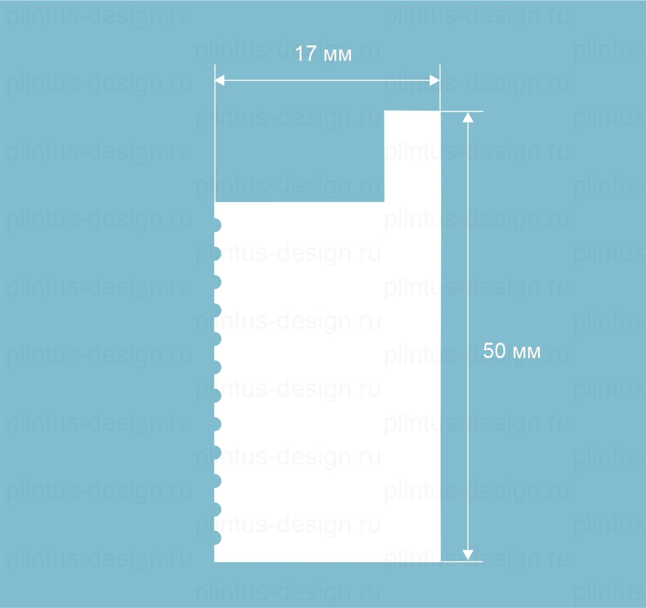 MF003 Молдинг финишный экополимер, 50х17, 2800 мм