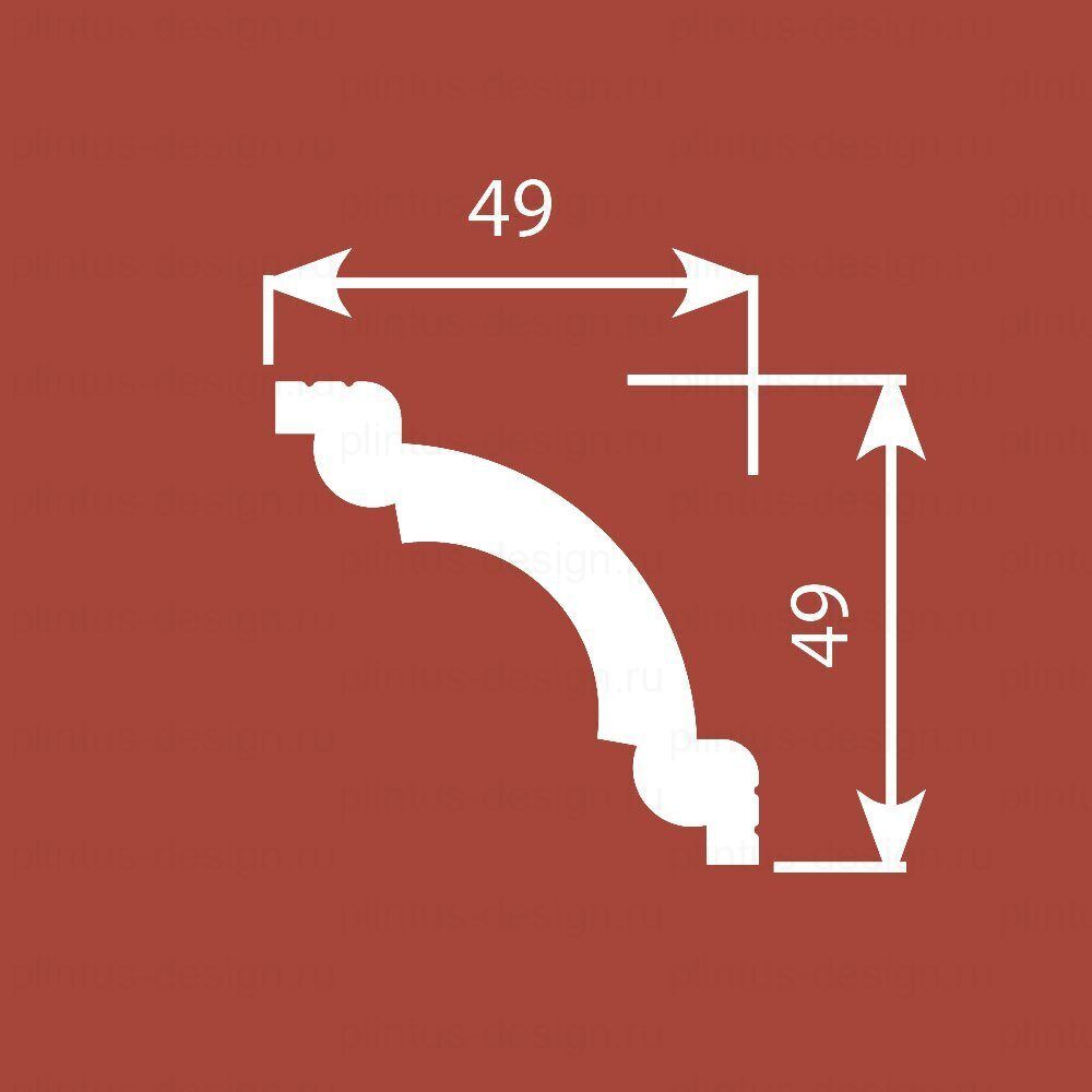 KX008 Карниз экополимер, 49х49, 2000 мм