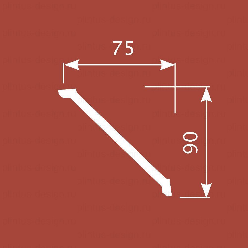 KX031 Карниз экополимер, 90х75, 2000 мм