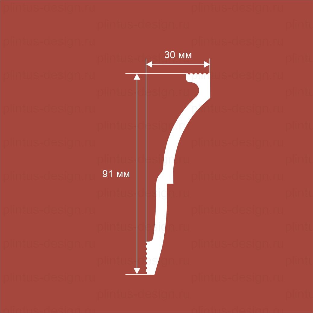 KX058 Карниз экополимер, 91х30, 2000 мм