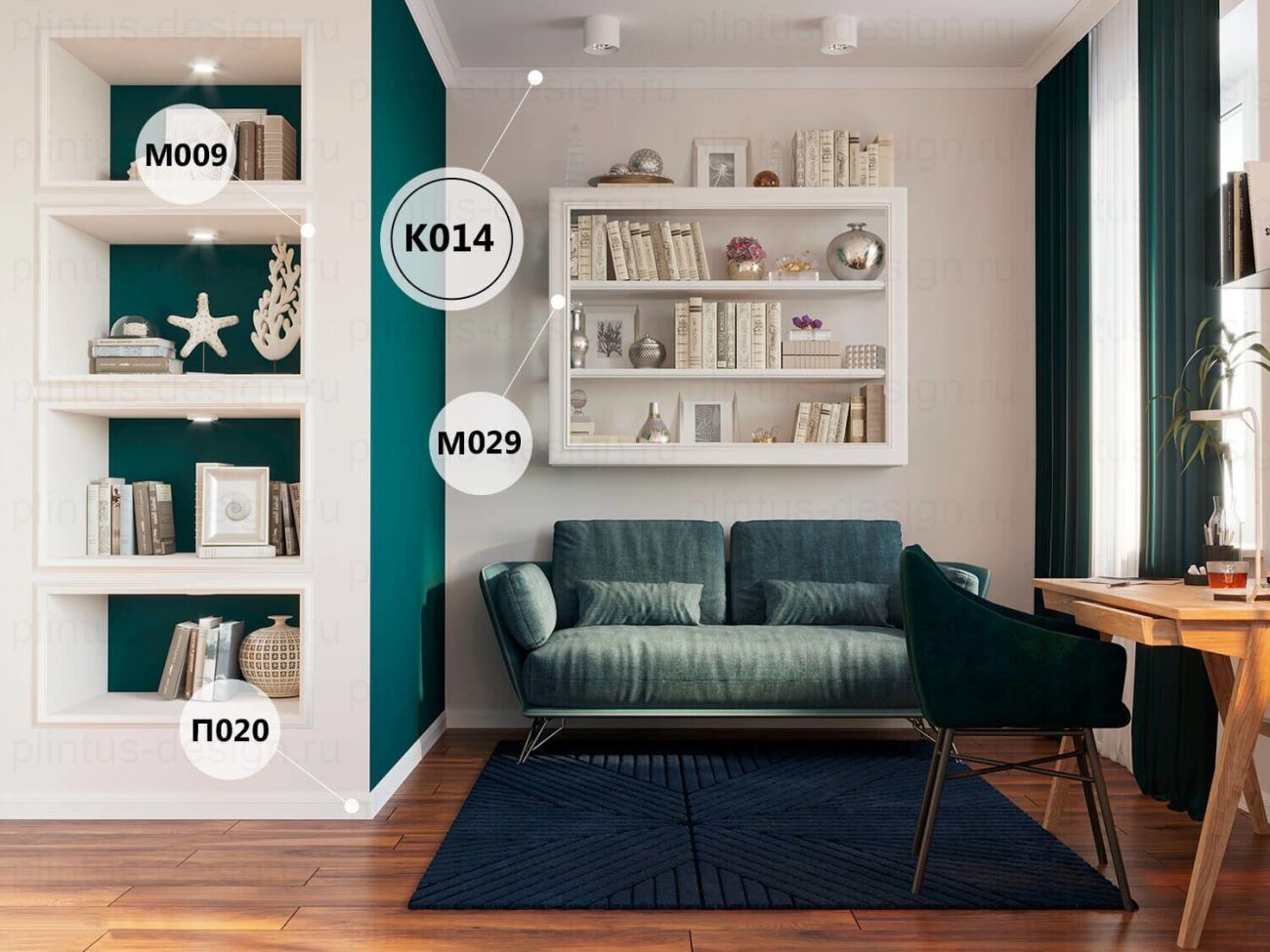 KX014 Карниз экополимер, 69х69, 2000 мм