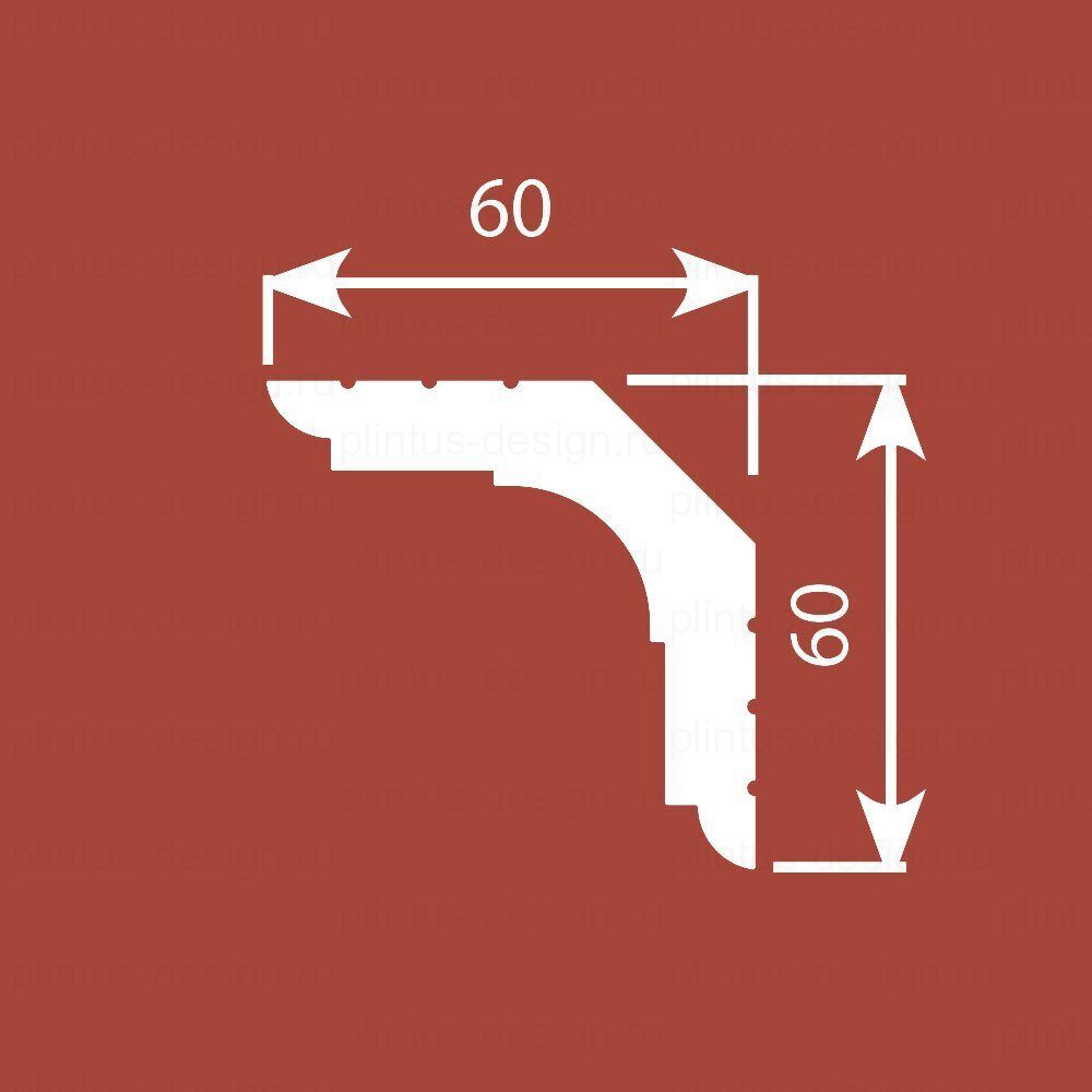 KX006 Карниз экополимер, 60х60, 2000 мм