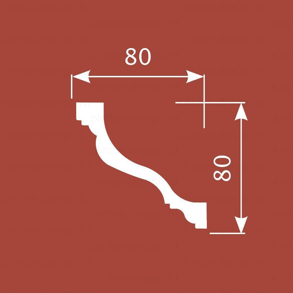 KX027 Карниз экополимер, 80х80, 2000 мм
