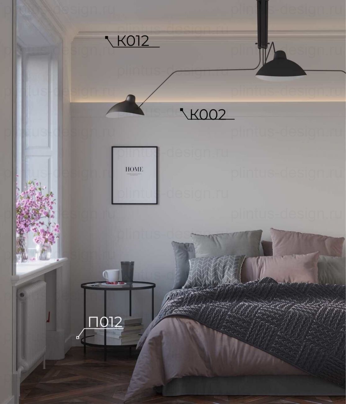 KX012 Карниз экополимер, 80х80, 2000 мм