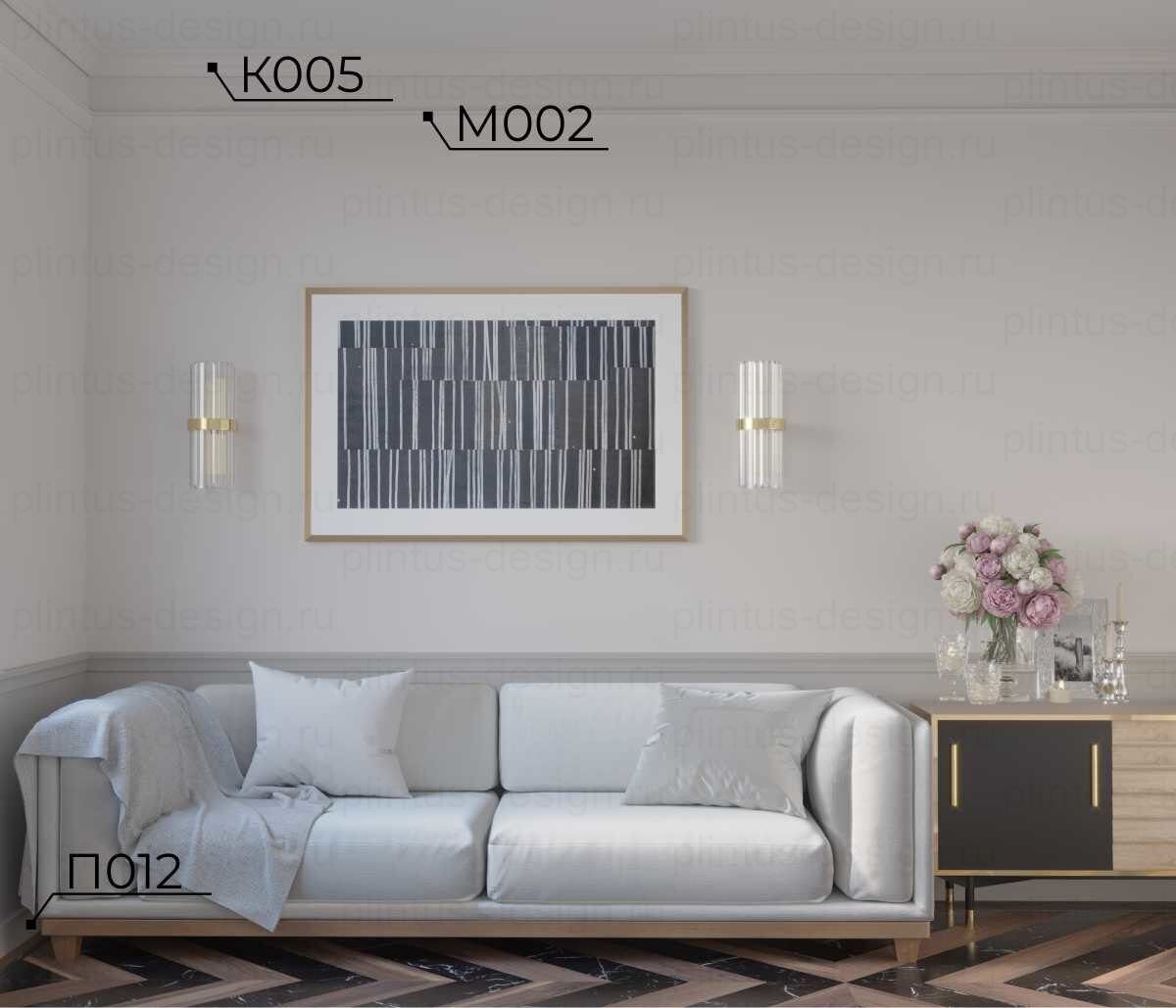 KX005 Карниз экополимер, 69х71, 2000 мм