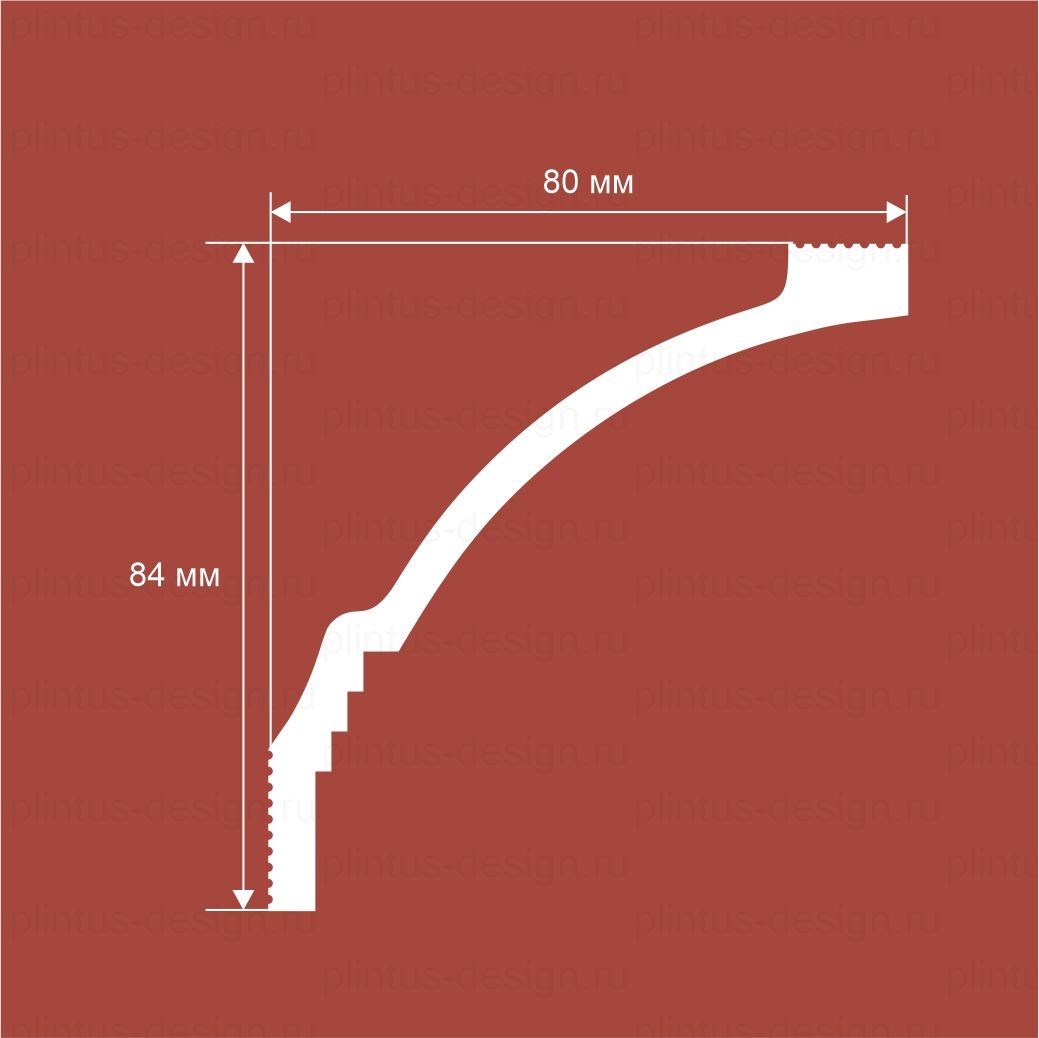 KX064 Карниз экополимер, 84х80, 2000 мм