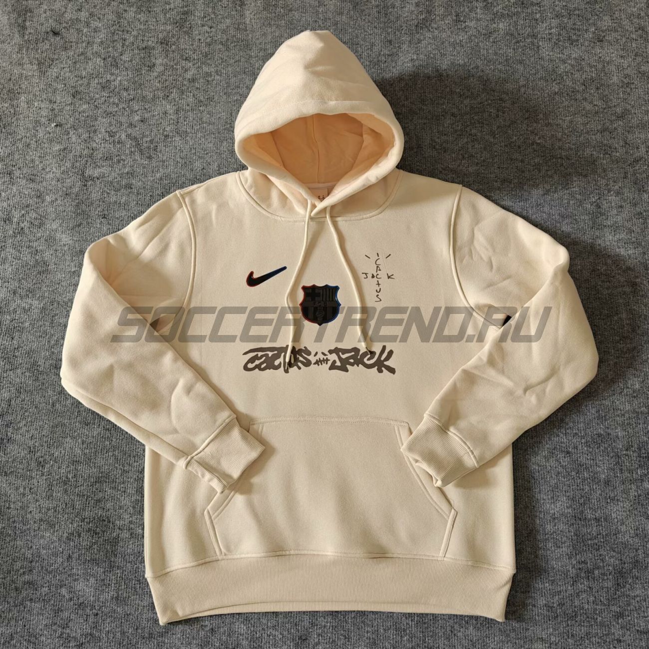 Худи Barcelona x Travis Scott (бежевое) 2025