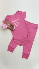 Комплект: Штанишки + боди с коротким рукавом "Good girl", розовый