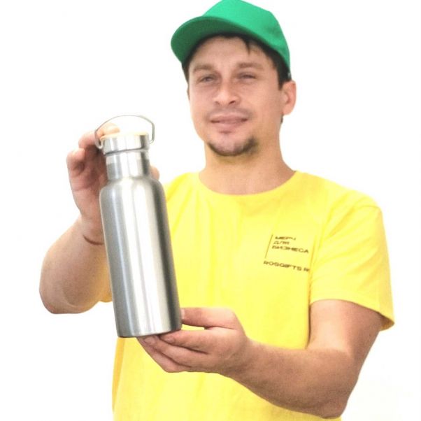 Бутылка для воды Distiller серебристая