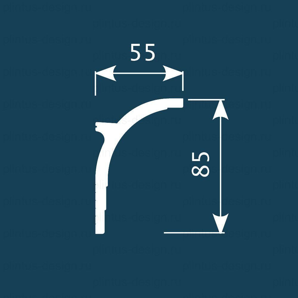 KX045 Карниз экополимер, 85х55, 2000 мм