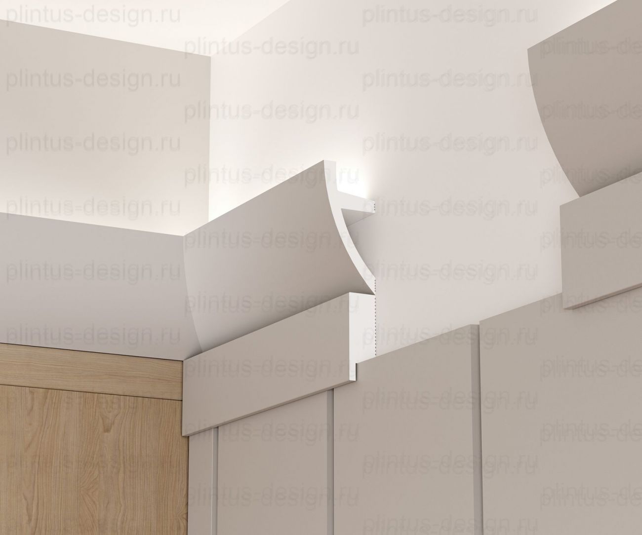 KX072 Карниз экополимер, 75х33, 2000 мм