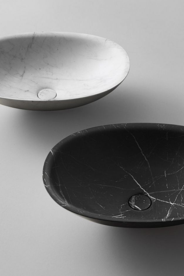 Раковина овальная из камня Antonio Lupi Lavabi SERVO154 для установки на столешницу 54х40 ФОТО