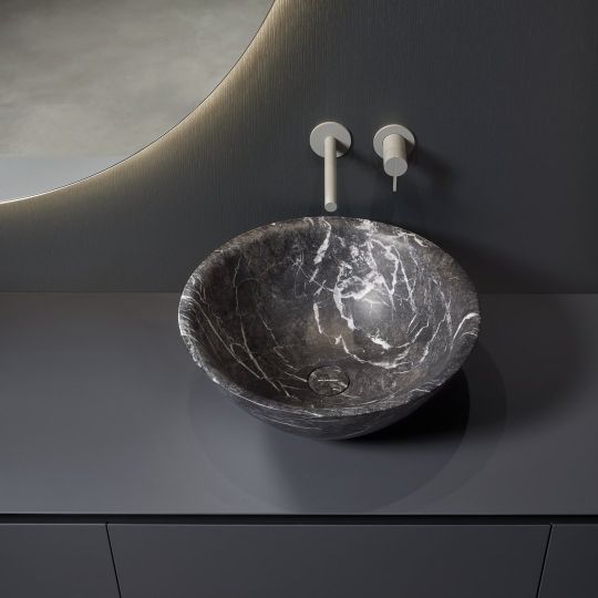 Накладная круглая раковина из камня Antonio Lupi Lavabi SERVO150 диаметр 50 см схема 2