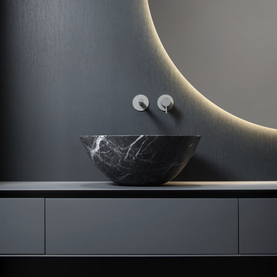 Накладная круглая раковина из камня Antonio Lupi Lavabi SERVO150 диаметр 50 см ФОТО